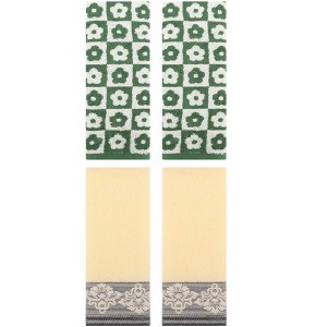 REGALWOVEN 4 Pcs Floral Soft Absorbent Decorative Bathroom Hand Towels - 1 of 4