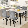 Hooseng 5 Pieces Kitchen Table And Chairs Set, Dining Table Set for 4, Rectangular Dining Table Set with Four Upholstered Chairs And Faux Marble Top - 2 of 4
