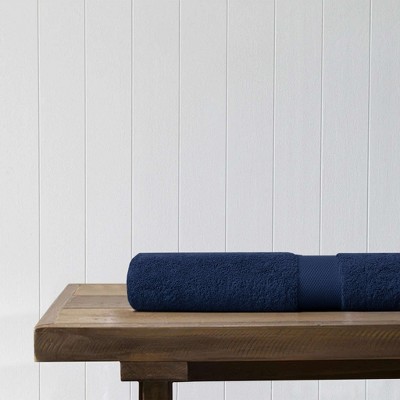 Delara 100% Organic Cotton Soft, Quick Dry & Ultra-Absorbent 30"x58", Bath Towels, Navy Blue