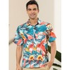 Lars Amadeus Men's Summer Floral Print Short Sleeve Button Down Beach Hawaiian Casual Shirt - 2 of 4
