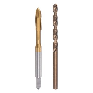 Unique Bargains High Speed Steel Titanium Plated Metric Spiral Point Thread Tap and Drill Bit Set - 1 of 4