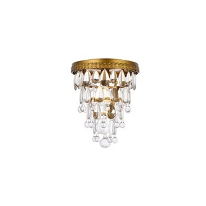 Elegant Lighting Nordic 1 light brass flush mount - 1 of 4