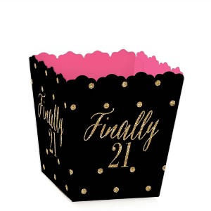 Big Dot of Happiness Finally 21 Girl - 21st Birthday - Party Mini Favor Boxes - Birthday Party Treat Candy Boxes - Set of 12 - 1 of 4