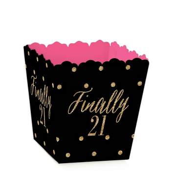 Big Dot of Happiness Finally 21 Girl - 21st Birthday - Party Mini Favor Boxes - Birthday Party Treat Candy Boxes - Set of 12