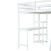 NicBex Full Size Bunk Bed with Desk Loft Bed Wood Bed Frame with Wardrobe, Shelves, Inclined Ladder and Guardrail, No Box Spring Required - 4 of 4