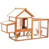 COZONY 74in Chicken Coop with Wheels, Mobile Wooden Poultry Cage for 6-10 Chickens - 2 of 4