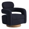 WestinTrends Alexandria Mid-Century Modern Faux Shearling Swivel Barrel Accent Chair With Storage Ottoman - 4 of 4