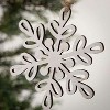 Snowflake Bead Dangle Ornament White 8.5"H Wood - 2 of 3