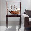 HomeRoots 50" Wood Brown Solid Wood Hand Painted Model Boat Tabletop Sculpture - 2 of 4