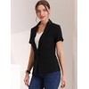 INSPIRE CHIC Women's Notch Lapel Collar One Button Office Formal Short Sleeve Blazer - 2 of 4