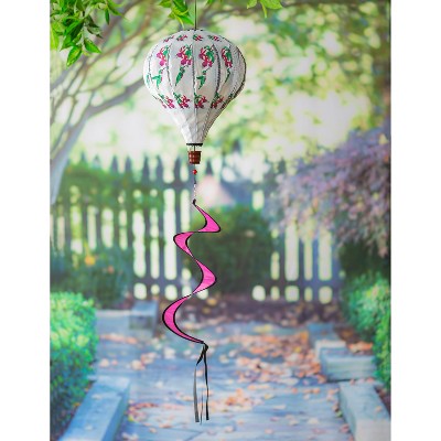 Evergreen Hummingbird Feeding Animated Burlap Balloon Spinner- 15x55x15 in Durable and Well Made Home and Garden Decor