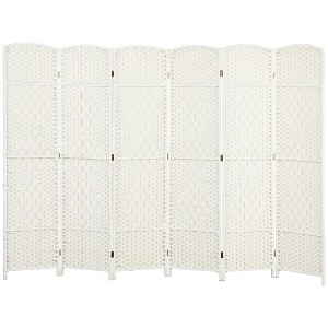 Aghana Digitals 6-Panel Freestanding Privacy Screen, 6' Tall Pine Wood Frame with Polypropylene - 1 of 4