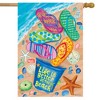 Better At The Beach Summer House Flag Flip Flops Nautical 28"x40" Briarwood Lane - 2 of 4
