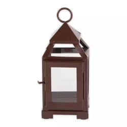 8.75" Iron Contemporary Outdoor Lantern Copper - Zingz & Thingz