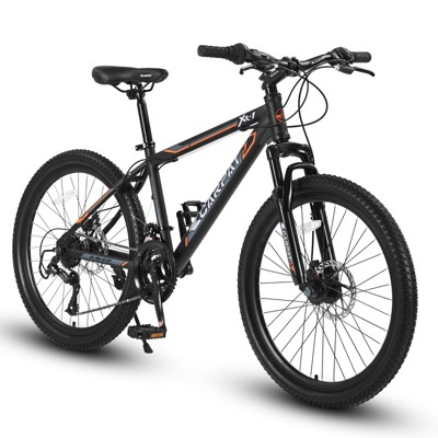 VisioGear 24 Inch Mountain Bike for Boys Girls, 21 Speed Mountain Bicycle, Black, 66"*24.8"*35.8"