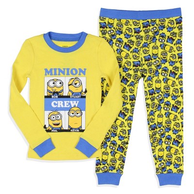 Intimo Despicable Me Toddler Boys' Minions Crew Bob Stuart Phil Sleep Pajama Set (5T) Yellow