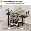 3-Piece Bar Table and Chairs, 3 Storage Shelves, Tall Kitchen Breakfast Nook, Space-Saving and Modern Design, for Breakfast Nook, Apartment - 4 of 4