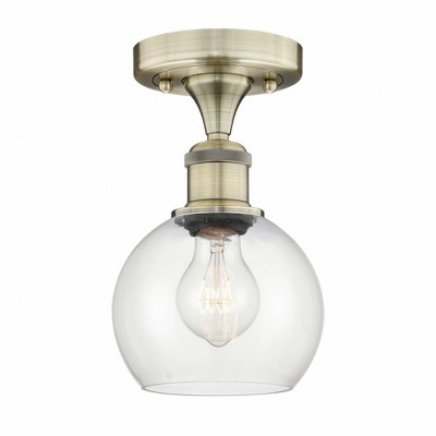 Athens - 1 Light Semi-Flush Mount In Industrial Style-8.88 Inches Tall and 6 Inches Wide
