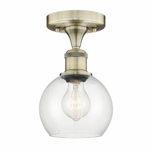 Athens - 1 Light Semi-Flush Mount In Industrial Style-8.88 Inches Tall and 6 Inches Wide - 1 of 1