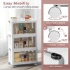 Racxily 3-Tier Foldable Storage Bins with Doors, 360¡ã Rotatable Wheels Collapsible Stackable Closet Organizer Containers - 3 of 4