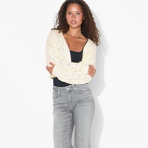 Women's Long Sleeve Shawl Collar Open Work Cardigan - Wild Fable™ - 1 of 3