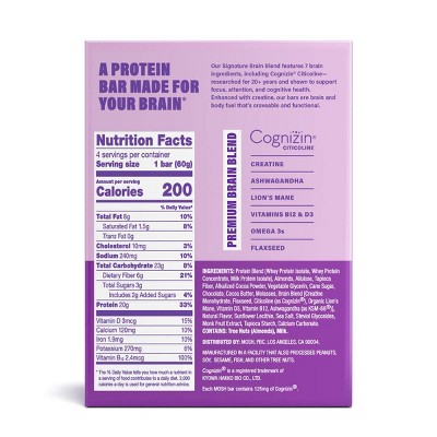 MOSH Chocolate Sea Salt High Protein Bars with Creatine - 20g Protein - 8.44oz/4ct