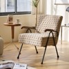 FONTOI Pattern Colorful ArmChair with Soft Padded, Upholstered Reading Chair for Living Room, Bedroom, Cream&Brown, 20"*20"*20" - 2 of 4