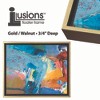 Creative Mark Illusions Floater Frames - Walnut/Gold - 4 Pack of ¾’’ Deep Floating Frames for Stretched Canvas Paintings, Artwork, and More - image 3 of 4