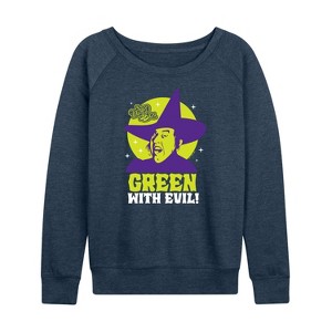 Women's - Wizard of Oz - Witch Green with Evil Lightweight French Terry Slouchy - 1 of 4