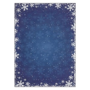 Washable Christmas Living Room Rugs, Home Decorative Snowflake Print Bedroom Rugs, Soft Non Slip Xmas Carpet for Kids Room - 1 of 4