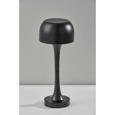 15" Black Metal Cordless LED Table Lamp with 3-Way Touch Dimmer