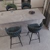 28 Inch Bar Stool Linen Woven Bar Stools Set of 4, Black Legs Bar Stools Non Adjustable Kitchen Island Chair - 2 of 4