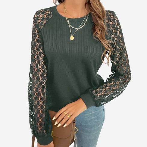 Lace Raglan Sleeve Top