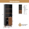 Costway 70” Bookshelf, 5-Tier Bookcase with Reversible Adjustable Shelf & Sliding Doors - 3 of 4