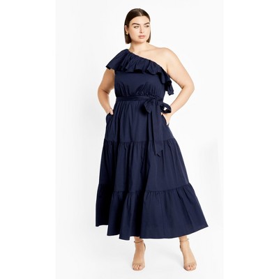 Women's Plus Size Farrah Dress - navy | CITY CHIC