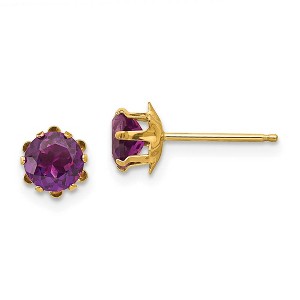 Black Bow Jewelry Kids 5mm Synthetic Alexandrite Birthstone 14k Gold Stud Earrings - 1 of 4