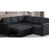 82.30" Convertible L-Shaped Sleeper Sectional Sofa with Pull-Out Bed & Storage Seat - 3 of 4