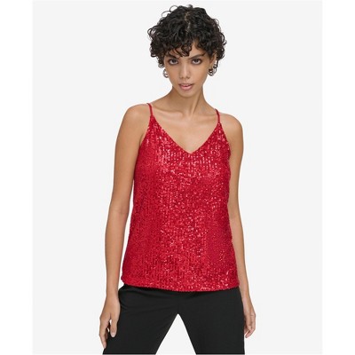 Calvin Klein Womens Sequin Camisole Cami Tank Top