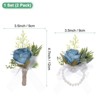 Unique Bargains Artificial Rose Flower Wristlet Boutonnieres Wrist Corsage Set - 3 of 4