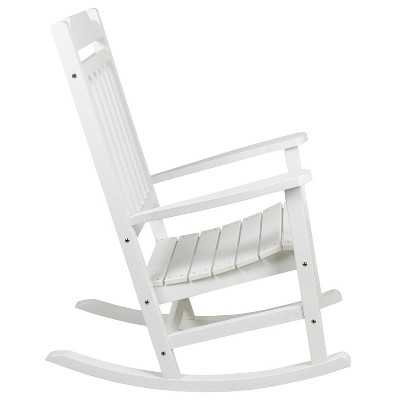 Winston White Poly Resin Wood Rocking Chair with Cushions