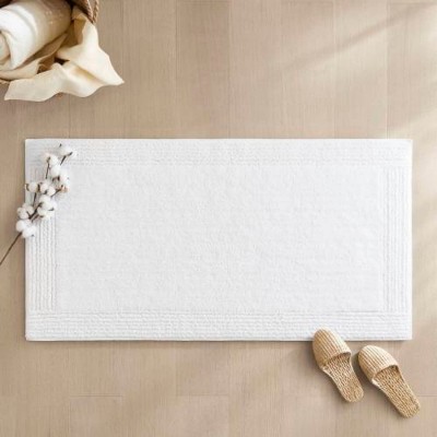 LunaLulinlk 1 PCS 24x60" 100% Cotton Tufted 3000 GSM Reversible Bath Rug White