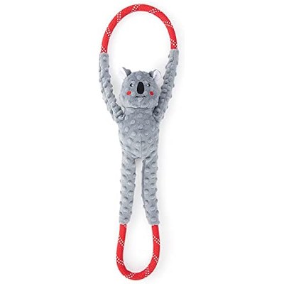 ZippyPaws - RopeTugz Koala Dog Toy - Durable Rope, Squeaky Chew Toy, Perfect for Tug of War, Machine Washable