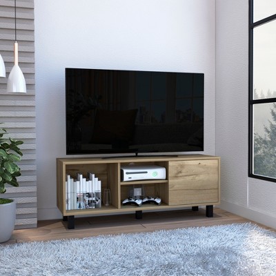 45.3" Manufactured Wood Rectangular TV Stand with 3 Shelves, 1 Cabinet and Large Open Shelf for Living Room and Bedroom