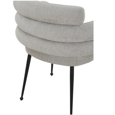 UNISOAR Accent Chair Curved Back Dining Chairs with Black Tapered Metal Legs for Dining Room
