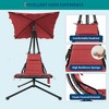 Hanging Chaise Lounge Swing Chair, Hanging Curved Chaise Lounge Chair Umbrella, Curved Steel Hammock Lounger Chairs for Patio Pool Garden Backyard - 3 of 4