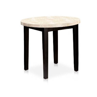 40" Flinton Ivory Marble Top Bar Height Table Espresso - HOMES: Inside + Out