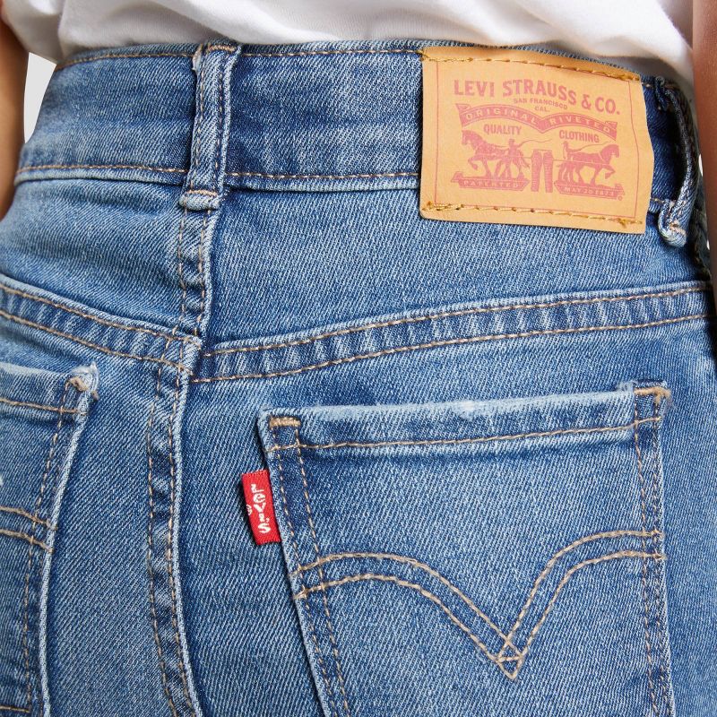 Levi's® Girls' High-Rise Distressed Super Skinny Jeans - Medium Wash, 5 of 9