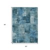HomeRoots 5' X 8' Blue And Ivory Abstract Washable Indoor Outdoor Area Rug - 2 of 4