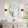 POWLIG 22.44-in 1-Light Black Modern Dimmable Wall Sconce Strip Mirror Headlights Dresser Light Bar - 4 of 4