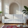 3-Seater Chenille Sofa with Tufted Seat & Custom Stainless-Steel Legs - 2 of 4